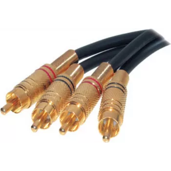 SHIVERPEAKS S/CONN maximum connectivity RCA garso kabelis, 2x RCA male į 2x RCA male, auksuoti metaliniai jungtys, 5,0 m, juodas 40225