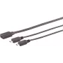 SHIVERPEAKS S/CONN maximum connectivity USB-C moteriškas į 2x USB Micro-B vyriškus Y-skirstytuvas adapterio kabelis, USB 2.0, 0,3m, juodas 13-20021