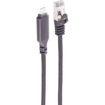SHIVERPEAKS USB-C į Gigabit Ethernet adapterio kabelis, 1,5 m, aliuminis, juodas (BS14-51155)