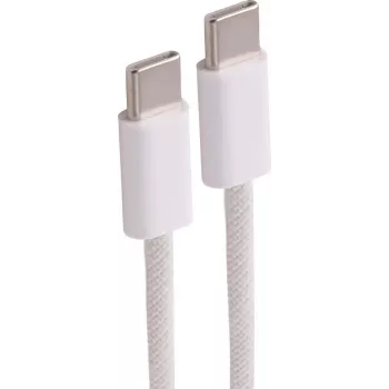 SHIVERPEAKS USB-C į USB-C 2.0 240W PD 3.1 EPR pinta tekstilinė įkrovimo jungtis 2,5 m balta BS14-22256