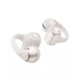 „Shokz OpenDots 2“ belaidės ausinės su atviru garsu, baltos spalvos