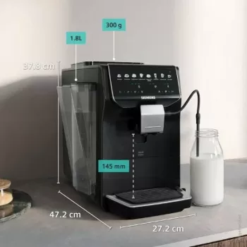 Siemens EQ500 iAroma TP553E07 pilnai automatinis espreso aparatas, pianino juodos spalvos