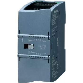 Siemens SIMATIC S7-1200 skaitmeninių ir analoginių įėjimų/išėjimų modulis, 8 DI/8 DO/2 AI/2 AO, 24V DC, source tipo išėjimai, DIN bėgiui 6ES7223-1BL32-0XB0