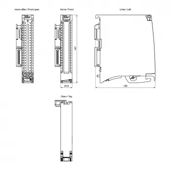 Siemens SIMATIC S7-1500 skaitmeninių įėjimų modulis DI 16 x 24V DC, 16 kanalų, 3 tipo, su diagnostika, izochroniniu režimu
