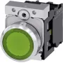 Siemens SIRIUS ACT 3SU1152-0AB40-1BA0 mygtukas, plokščias, žalias, metalinis aukšto blizgumo priekinis žiedas, 22mm, 1NO, varžtiniai gnybtai, IP66/67/69K