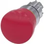 Siemens SIRIUS ACT avarinio sustabdymo mygtukas, grybo formos, ištraukiamas atblokavimas, metalinis priekinis žiedas, raudonas, 22 mm montavimas, 3SU1050-1HA20-0AA0