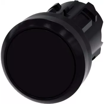 Siemens SIRIUS ACT plokščiasis mygtuko aktuatorius, juodas, plastikinis priekinis žiedas, 22 mm, 3SU1000-0AA10-0AA0