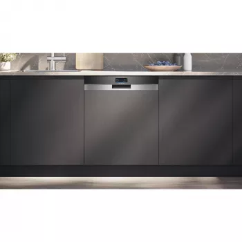 SIEMENS SN57TS00CE iQ700 Pilnai įmontuojamas indaplovė (Šlifuotas nerūdijantis plienas / juoda, 60 cm, Home Connect)