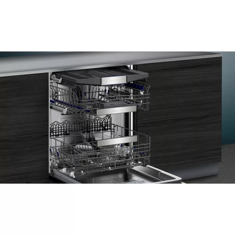 SIEMENS SN57TS00CE iQ700 Pilnai įmontuojamas indaplovė (Šlifuotas nerūdijantis plienas / juoda, 60 cm, Home Connect)