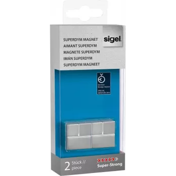 SIGEL SuperDym neodimio kubiniai magnetai GL706, 20 x 20 x 20 mm, 2 vnt., sidabriniai