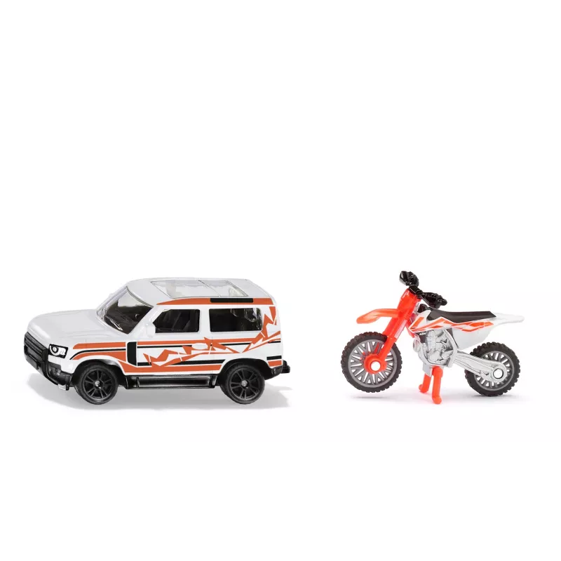 SIKU Blister Land Rover Defender ir KTM motociklas