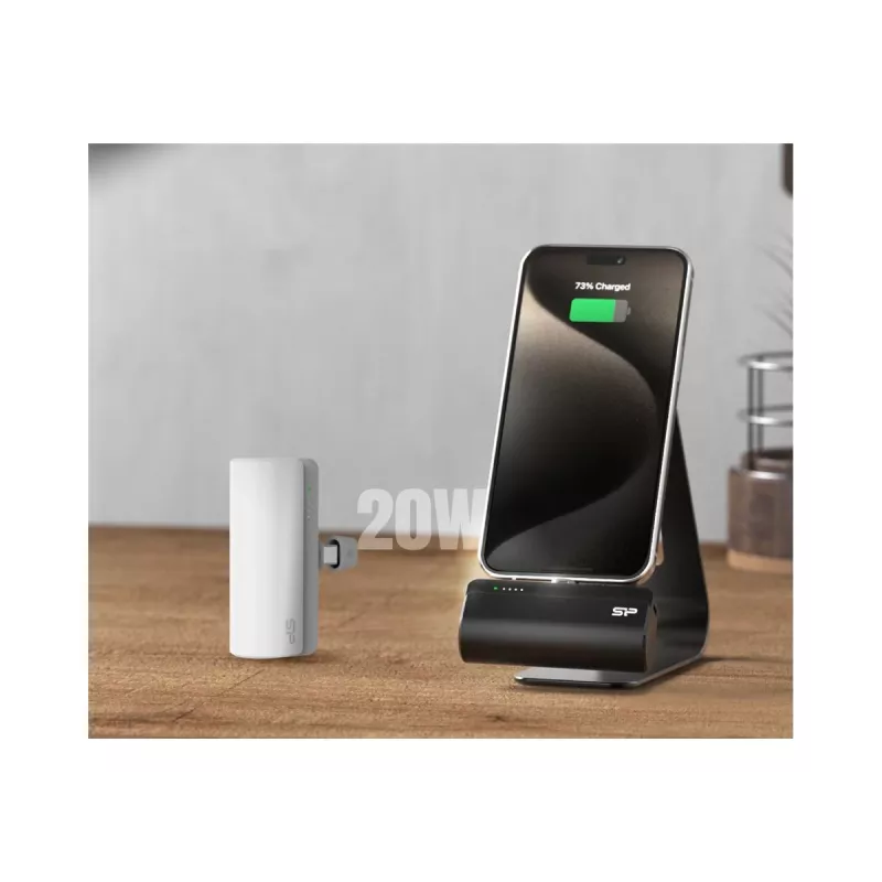 Silicon Power QD50 nešiojamasis akumuliatorius, 5000 mAh, USB-C, baltas (SP5K0MAPBKQD500W)