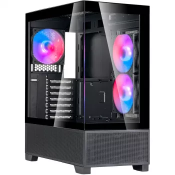 SilverStone Lucid 05 Black 270° Panoramic Glass Design Mid-Tower Case