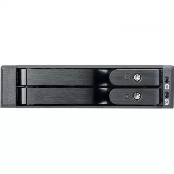 SilverStone SST-FS202B-V2 2-Bay 3.5 inch SATA Hot-Swap Cage for 5.25 inch Bay - Black
