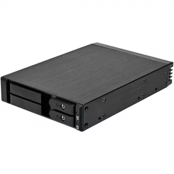 SilverStone SST-FS202B-V2 2-Bay 3.5 inch SATA Hot-Swap Cage for 5.25 inch Bay - Black