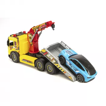 SIMBA-DICKIE Giant Tow Truck su šviesomis, garsais, judančiu kranu ir gerve – gelbėjimo automobilis vaikams nuo 3 metų