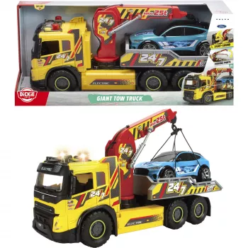 SIMBA-DICKIE Giant Tow Truck su šviesomis, garsais, judančiu kranu ir gerve – gelbėjimo automobilis vaikams nuo 3 metų