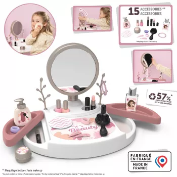 SIMBA-DICKIE My Beauty Studio interaktyvus grožio staliukas su apšviečiamu veidrodžiu ir 10 aksesuarų, 3-6 m.