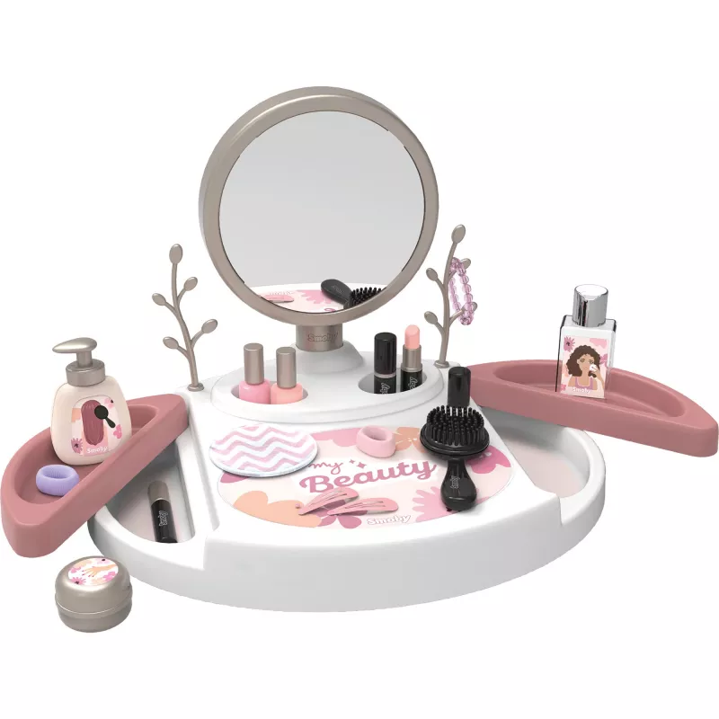 SIMBA-DICKIE My Beauty Studio interaktyvus grožio staliukas su apšviečiamu veidrodžiu ir 10 aksesuarų, 3-6 m.