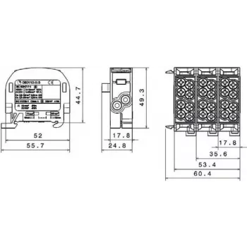SIMET SCB 25 Al/Cu 80A 1-polio šakotasis skirstymo blokas, rudas 81501015