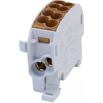 SIMET SCB 25 Al/Cu 80A 1-polio šakotasis skirstymo blokas, rudas 81501015