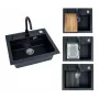 Virtuvinė kriauklė Sink Atrox30 G91 su maišytuvu, juoda