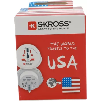 SKROSS kelioninis adapteris su 2 USB prievadais, baltas (1.500221C-E)