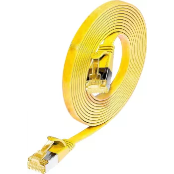 Wirewin Cat6a U/FTP plonas patch laidas, 0,5m, geltonas, RJ45, 10GbE, 500MHz PKW-STP-SLIM-K6A 0.5 GE