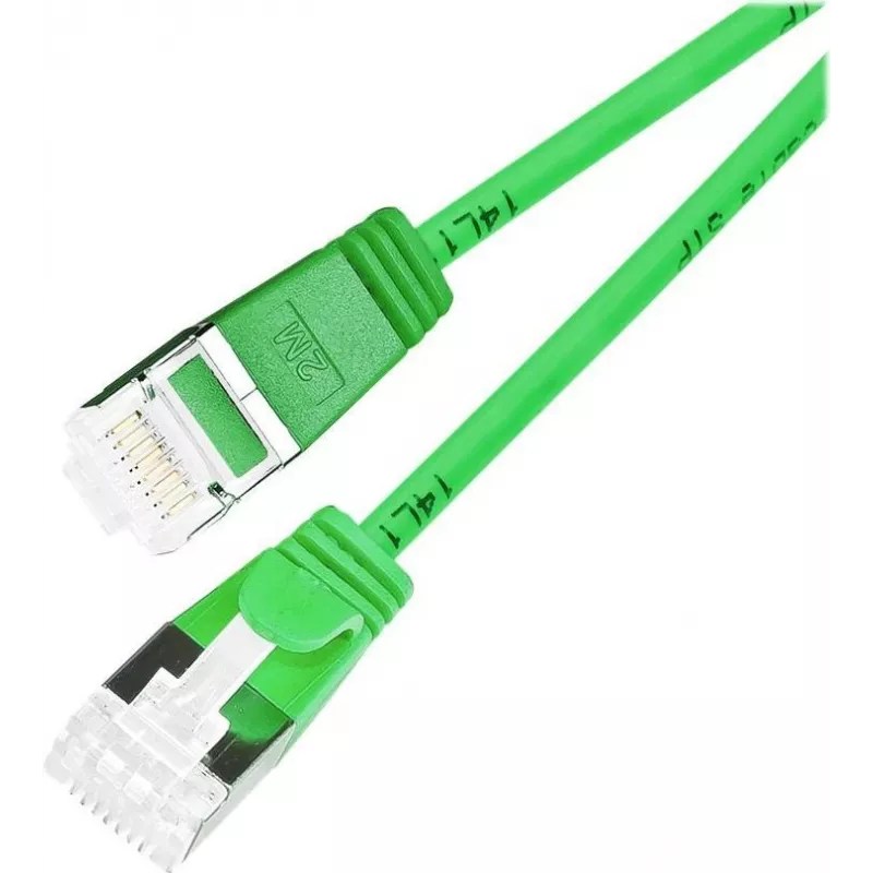 Wirewin Light komutacinis kabelis apvalus U/FTP Cat 6a žalias 2,0 m plonas lankstus PoE (PKW-LIGHT-STP-K6A 2.0 GN)