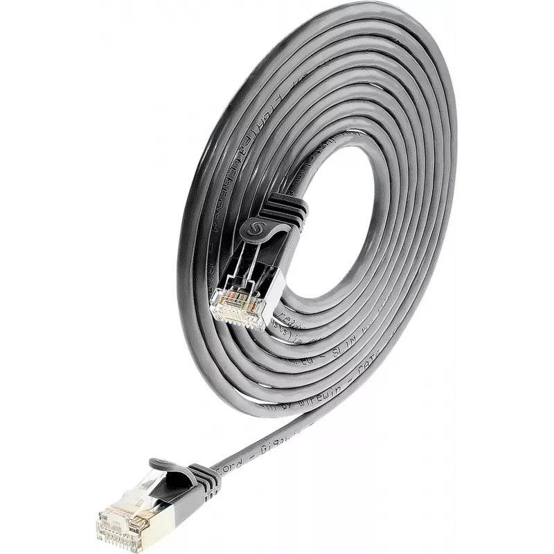 Wirewin SLIM SL6 15 SW – Cat.6 Slim-Light tinklo kabelis, U/FTP, 15 m, juodas PKW-LIGHT-STP-K6 15.0 SW