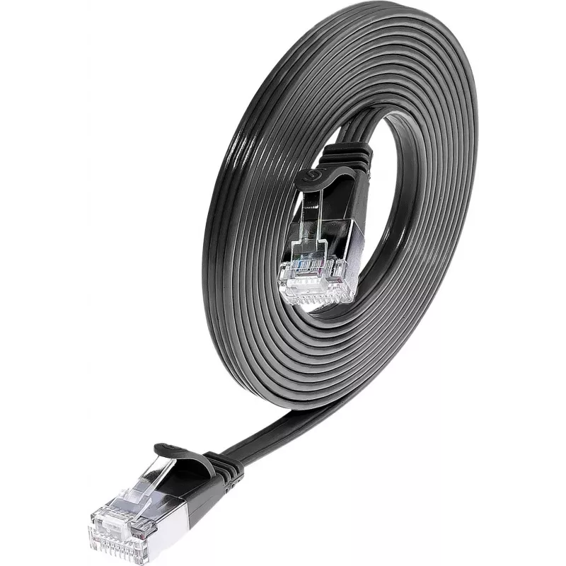 Wirewin Triotronik PKW-STP-SLIM-KAT6 5.0 SW Cat6 U/FTP plonas Ethernet tinklo kabelis, RJ45 male to male, 5 m, juodas