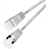 Wirewin SLIM apvalus U/FTP Cat 6a tinklo kabelis, pilkas, 1,0 m, 10 Gbps, PoE, lankstus plonas dizainas ankštoms vietoms (PKW-LIGHT-STP-K6A 1.0)