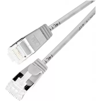 Wirewin SLIM apvalus U/FTP Cat 6a tinklo kabelis, pilkas, 1,0 m, 10 Gbps, PoE, lankstus plonas dizainas ankštoms vietoms (PKW-LIGHT-STP-K6A 1.0)