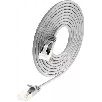 Wirewin SLIM apvalus U/FTP Cat 6a tinklo kabelis, pilkas, 1,0 m, 10 Gbps, PoE, lankstus plonas dizainas ankštoms vietoms (PKW-LIGHT-STP-K6A 1.0)