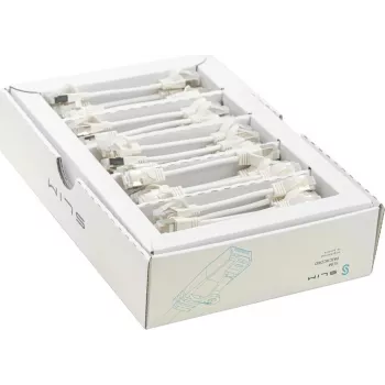 Wirewin SLIM KAT6A 10 Gigabit šviesusis tinklo kabelis, 0,1 m, U/FTP, Ø 3,8 mm, baltas, 50 vnt. paketas (SLIM-LS-K6A 0.1 WT 50)