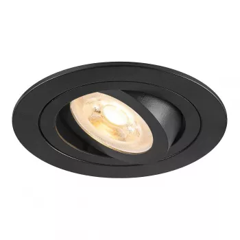 Įleidžiamasis prožektorius SLV New Tria 75, GU10, iki 10 W, juodas, 75 mm