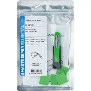 SMARTKEEPER Smart Keeper MiniMicro SD portų blokatoriai, žali, 4 vnt. + raktas (SLSART-0321)