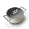 Smeg CSF2412CRM Puodas, 24 cm, Keraminė nelipni danga, Nerūdijančio plieno rankena, Matinė kreminė
