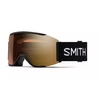 Smith Squad Mag Slidinės Kaukės - Juodos su ChromaPop Pro Gold Mirror ir Storm Rose Flash Lęšiais