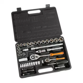 Veržliarakčių komplektas VG051 1/4 inch ir 1/2 inch pavaros, 72 dalių, CrV, su reketais