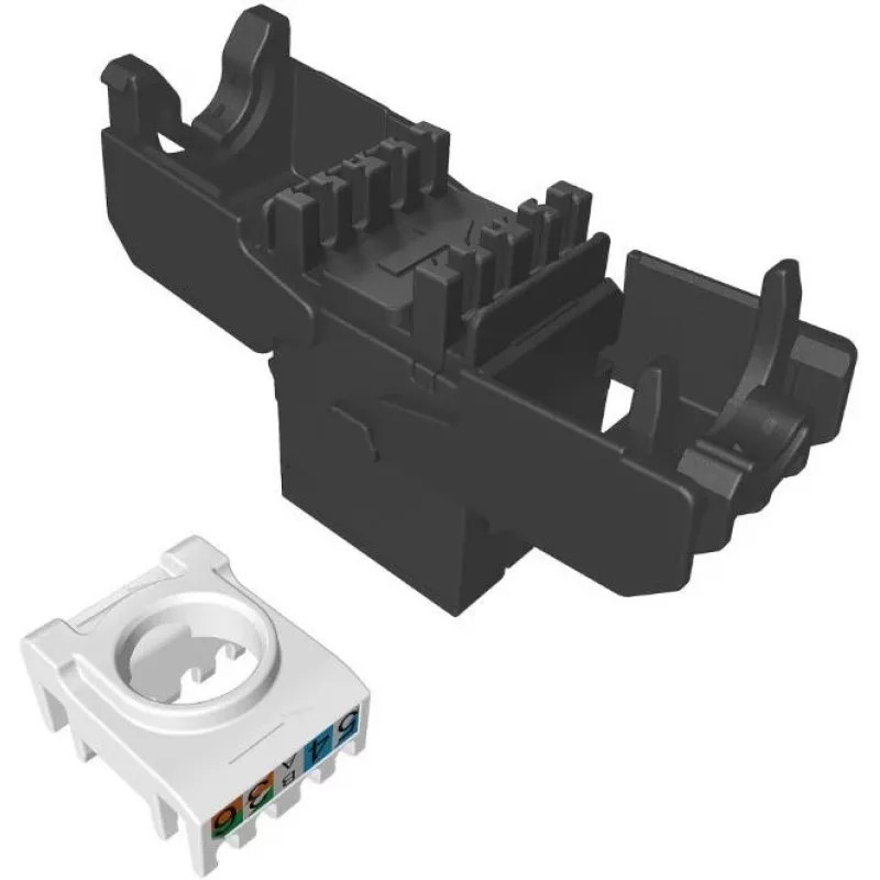 SOLARIX Cat.6 UTP RJ45 Tool-Free Keystone modulis, juodas (RAL 9005)