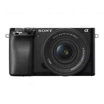 Sony Alpha 6100A ILCE6100AKB.CEC sisteminis fotoaparatas su E PZ 16–50mm OSS II objektyvu, juodas
