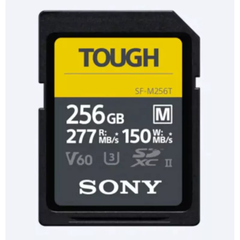 Sony SF-M256T TOUGH UHS-II SDXC atminties kortelė 256GB V60 U3 277MB/s skaitymas 150MB/s rašymas, atspari vandeniui, dulkėms, smūgiams