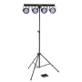 Soundsation 4LEDKIT-PARTY2 4-in-1 LED apšvietimo rinkinys su Derby, PAR, stroboskopu, lazeriu, trikoju, IR nuotolinio valdymo pultu ir pėdų valdikliu