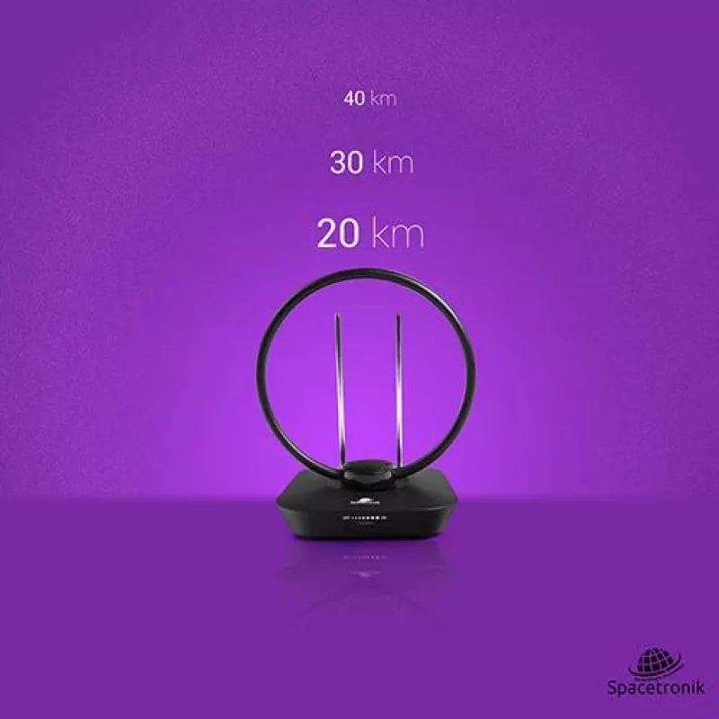 Spacetronik Locus vidaus DVB-T2 antena su 45 dB stiprintuvu ir maitinimo šaltiniu