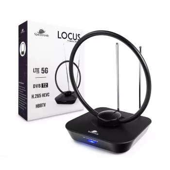 Spacetronik Locus vidaus DVB-T2 antena su 45 dB stiprintuvu ir maitinimo šaltiniu