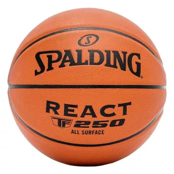 Spalding React TF-250 krepšinio kamuolys – 7 dydis, vidaus/lauko, kompozitinė oda, oranžinis