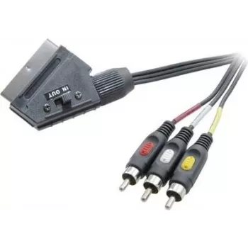 SpeaKa Professional SCART į 3x RCA Composite AV kabelis, 2m, juodas SP-7869848