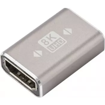 SpeaKa Professional SP-11301992 HDMI adapteris, moteriškas-moteriškas, 8K 60Hz, 4K 120Hz, aliuminis, pilkas