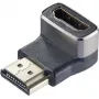 SpeaKa Professional SP-11306836 HDMI adapteris 8K 60Hz 4K 120Hz 90° kampu žemyn, vyriškas į moterišką, juodas/sidabrinis